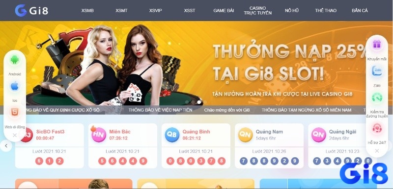 Nhà cái lô đề uy tín Gi8 có tỷ lệ trả thưởng cao