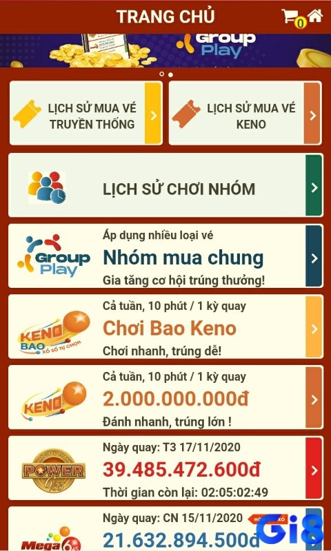 Chọn loại vé trên momo